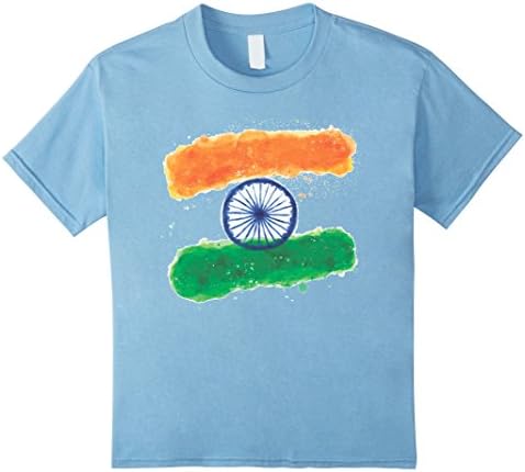 Kids India Flag t shirt patriotic tee for men women boys girls 10 Baby Blue