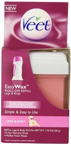 Veet Easy Wax Leg and Body Hair Remover Wax Refill. Pack of 2