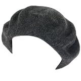 NEW 100% WOOL FRENCH BERET TAM BEANIE SLOUCH HAT CAP CHARCOAL Medium