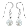 White Cultured Pearl and Sterling Silver Earrings