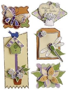 Darice Finishing Accents 3-D Embellisments - Garden Flowers - Six Packages