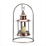 Copper Finish Hanging Tabletop Holder Lantern
