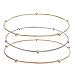 14k Tri-Color Gold Diamond Stackable Bangle Bracelets 7"