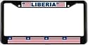 Liberia Liberian Flag Black License Plate Frame Metal Holder