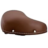 SELLE VILLE DE VÈLO FEMME HOMME CUIR VINTAGE RETRO LOOK - SUPSPENSION CONFORT - pour Vélos de Ville Beach Cruiser Hollandais - TM 07F brun - Made in Italy