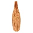 Handcrafted Orange Terracotta Flower Vase With Jazzy Stripes - Tall