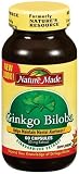 Nature Made Ginkgo Biloba Extra-Count Bottles Capsules, 60 mg, 60-Count Bottles (Pack of 3)