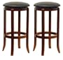 Winsome Wood 30-Inch Black PVC Seat Walnut Bar Stools, Set of 2