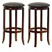 Winsome Wood 30-Inch Black PVC Seat Walnut Bar Stools, Set of 2