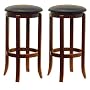 Winsome Wood 30-Inch Black PVC Seat Walnut Bar Stools, Set of 2