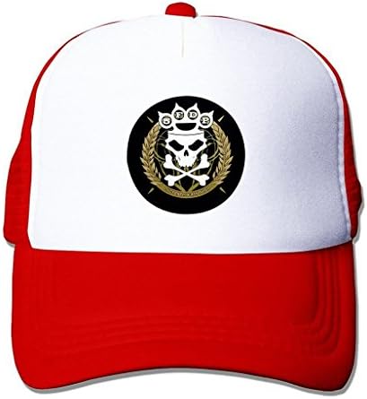 BYPGLT Black Five Finger Death Punch Adjustable Printing Mesh Cap Snapback Unisex Custom Hats Red