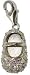 Chrysalis Sterling Silver Ladies Cubic Zirconia Baby's Bootie Charm