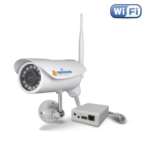 TriVision NC-316W Wired Wireless Weatherproof Home Seurity Camera Oudoor, Install in 3 Steps with Free iPhone, iPad and Android apps. 15m Night Vision, Motion Sensor, SD card DVR expandable to 64Gb, and more.