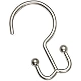 Zenna Home SS88ALBN, NeverRust Aluminum Double Shower Hooks, Nickel