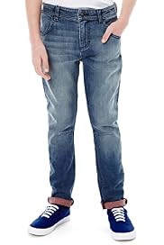 Cotton Rich Adjustable Waist Washed Look Jeans