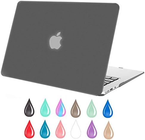 Onteck - AIR 13-inch CLEAR Crystal Hard Case for Apple MacBook Air 13.3" (A1466 &amp; A1369) (NEWEST VERSION) Shell Protective Case Cover - Grey