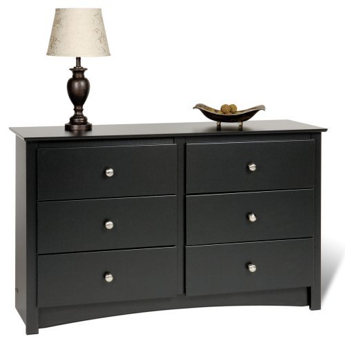 Prepac Sonoma Black Condo Sized 6 Drawer Double Dresser