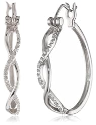 Sterling Silver Diamond Criss Cross Earrings (1/50 cttw, I-J Color, I2-I3 Clarity)