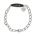 Sterling Silver Silver "Love" Heart Link Bracelet - 7.5