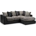 Byron Corner Sofa - 3 Seater Chaise - Jumbo Cord Slate & Rhino Black - Left Hand by WorldStores
