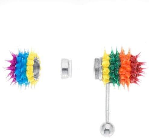 Rainbow Prism Micro Vibrating Koosh Tongue Ring Barbell