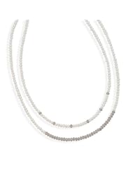 Genuine Elegante Necklace. 17" Double Strand Cultured Freshwater Pearl and CZ Necklace. 100% Satisfaction Guaranteed.