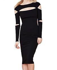 Sexy Bateau Neck Denim/Polyester Cocktail Cutout Club Dress/Party Dress/Midi Dress/Mini Dress 