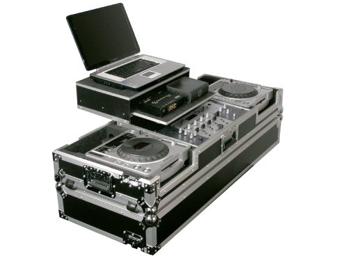 Odyssey FZGS19CDJW Flight Zone Glide Style Ata Dj Coffin With Wheels For A 19 Mixer And Two Large Format Cd Players On Sale