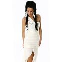 Exklusives Abendkleid Brautkleid gerafft Weiss 4925