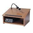 AMPLIVOX PORTABLE SOUND SYS. / APLSW250OK30 / Wireless/Cordless Sound System Lectern, Tabletop, 24 x 20 x 14, Medium Oak / Sold as 1 EA