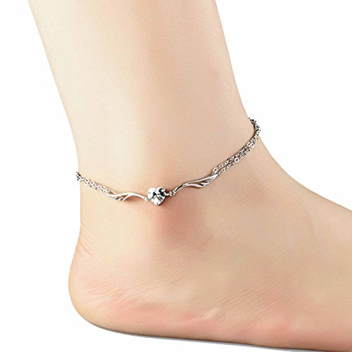 Sobly jewelry womens stainless steel angel wings anklet…