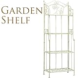ガーデンシェルフ4段　アンティーク　ホワイト　W60×H160cm