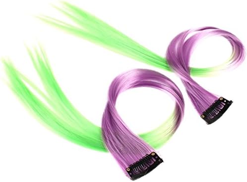 KunYuHengXing Hippie Clip in Tricolor Ombre Dip Dyed Hair Extension 12pcs Pack