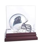 Carolina Panthers Mahogany Mini Helmet Logo Display Case
