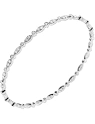1.30 ct. tw Round Diamond Bangle Bracelet in Four Prong Mounting - F-G VS2 - 14 Kt. White Gold