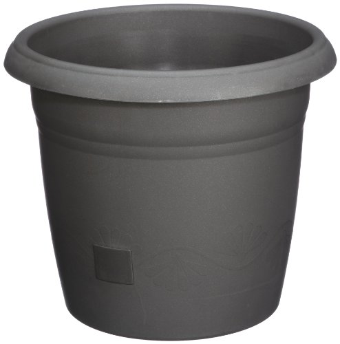 Plastia 1707033024 Blumentopf Siesta mit Dochtbew&auml;sserung 18 cm, Farbe anthrazit Preisvergleich