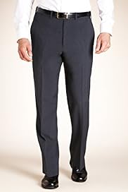 Crease Resistant Flat Front Striped Trousers