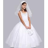 IMAGE OF Girls Elegant White Princess Bride Pageant Dress 12