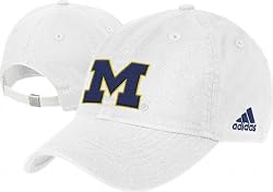 Michigan Wolverines Adidas White Adjustable Slouch Hat