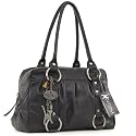 Catwalk Collection Leather Handbag - Black