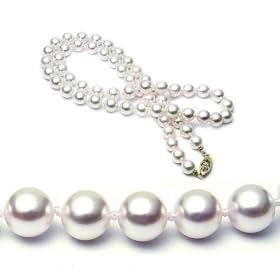 AAA Quality 18 Inch Round 6.5-7mm White Akoya SaltWater Cultured Pearl... by