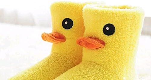 Massa Comfortable Home Shoes Microfiber Slipper (US6-7, Duck Boots Yellow)