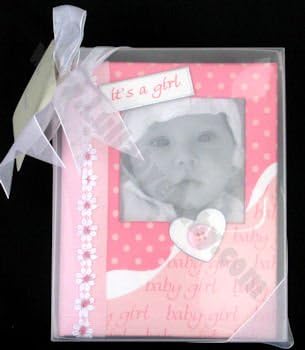 IT'S A GIRL Baby's First PHOTO ALBUM/PINK/SHOWER GIFT/Christening/HOLDS 100 PICTURES/Brag Book 4" x 6" Photos/NEW MOM/PINK