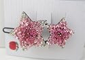 Rose Pink Crystals Star Hair Barrette Party Austrian Crystals Hair Clip (BRAND NEW)