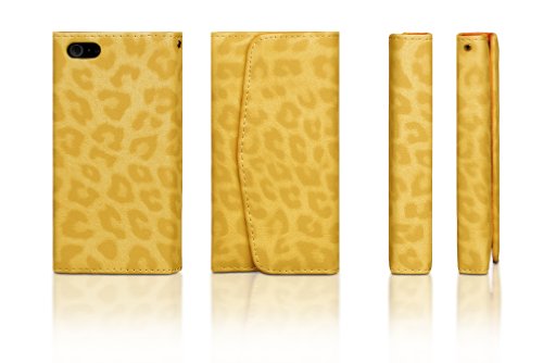 AVANTO WALLET FASHION Echt Ledertasche Flip Case Tasche Etui für Apple iPhone 5 - gelb
