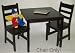 Lipper International Child's Square Table And Two Chairs - Espresso