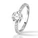 Classic Prong Set Diamond Engagement Ring (ring Only) with a 0.46 Carat I VS1 Certified Center Stone and 0.43 Carats of Side Diamonds (0.89 Cttw)
