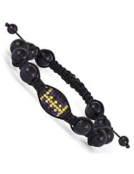 Swarovski Elements Baltimore Spirit Football & Onyx Macrame Bracelet
