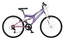 Optima Atlantis Girls Dual Suspension Bike - Purple/ Pink, 24 Inch