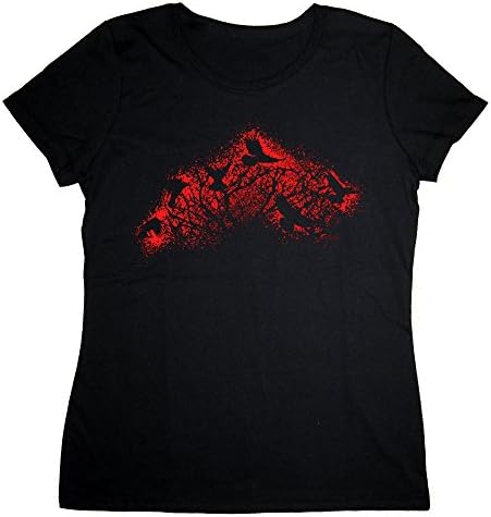 Women's Murder Of Crows Black T-Shirt [Scoop-Neck] MEDIUM